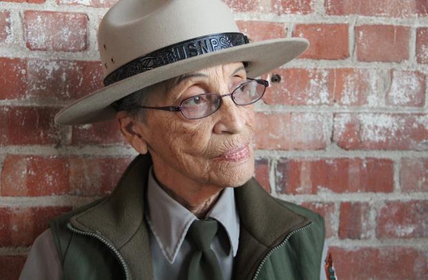Betty Reid Soskin, park ranger at Richmond's Rosie the Riveter, became famous during the government shutdown.  (Photo by Nancy DeVille)